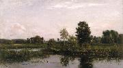 Charles-Francois Daubigny A Bend in the River Oise oil painting on canvas